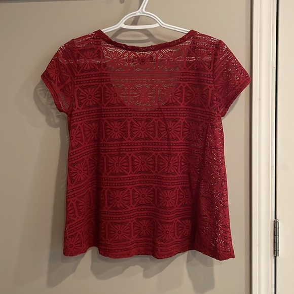 American Eagle small floral mesh babydoll top - Picture 3 of 3